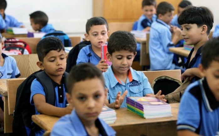 طلاب في المرحلة الابتدائية في غزة
